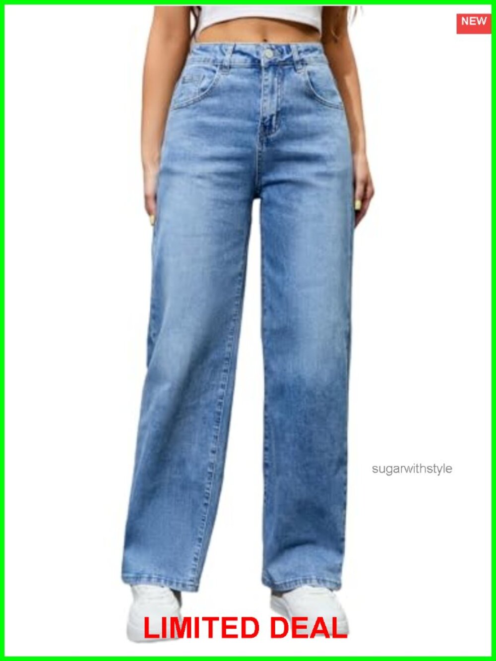 High Waisted Stretchy Straight Leg Loose Jeans